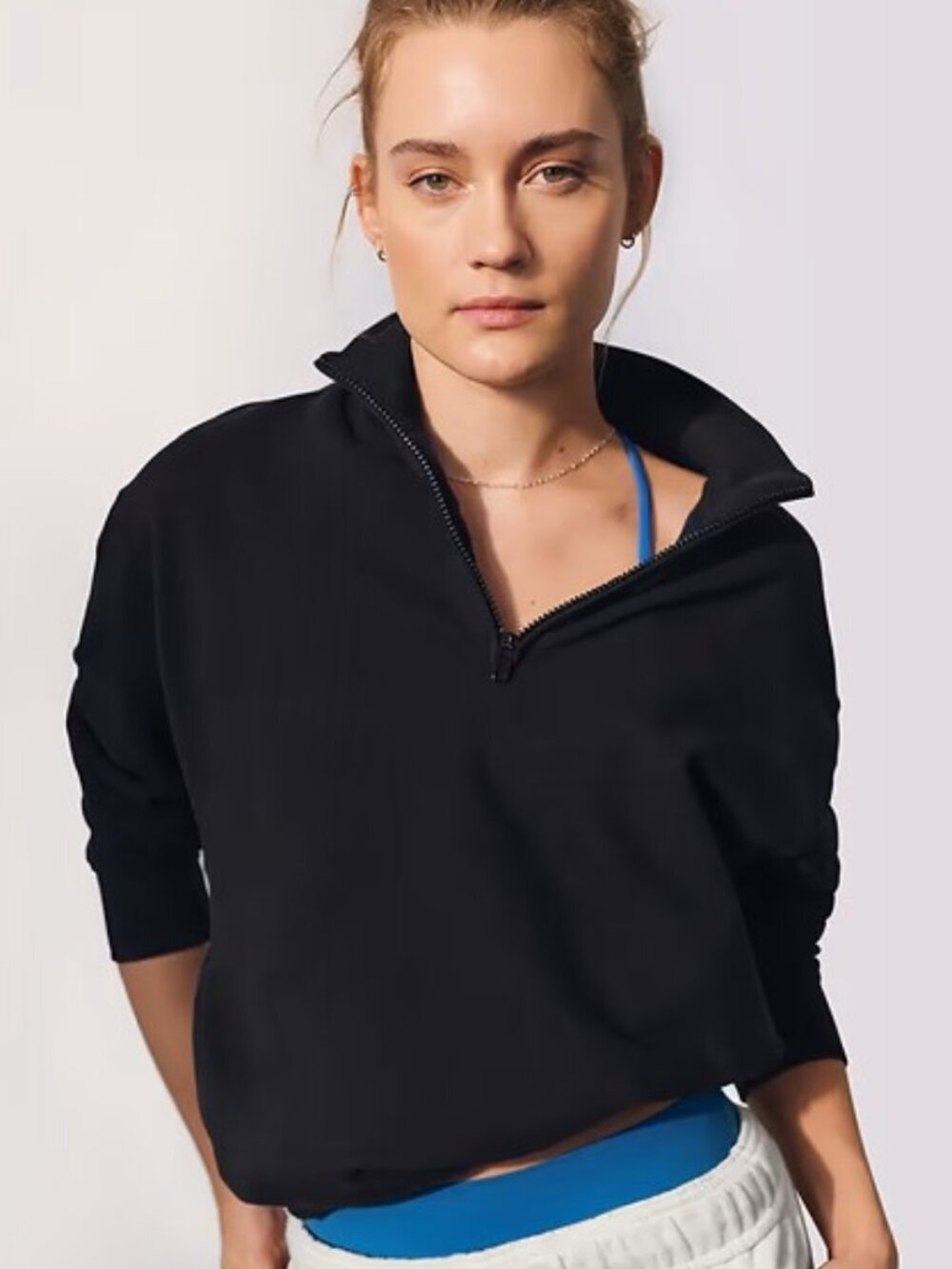 Athleta 1/4 Zip Retroterry Pullover Sweatshirt Size Medium
